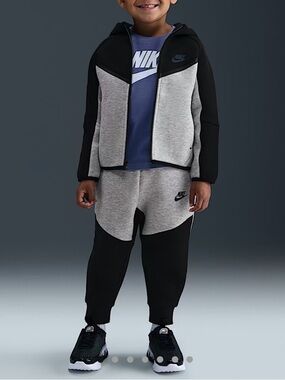 Nike Kids Black & Gray Colorblock Joggers